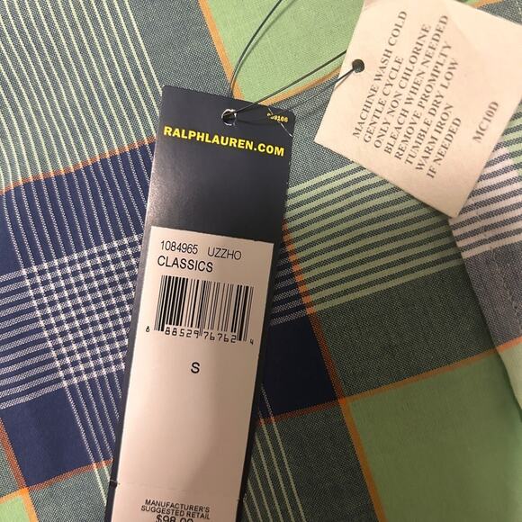 Ralph Lauren Custom Fit Short Sleeve Madras Plaid Shirt – Size S – New with Tags - Picture 4 of 6